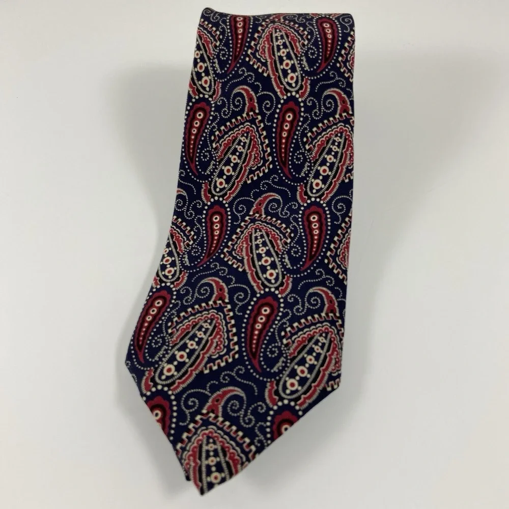 POLO RALPH LAUREN Vintage 80's Men's Necktie Paisley Made‎ in USA 100% SILK